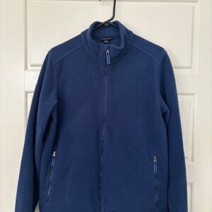 Lands End Men's Full-Zip Mid-Weight Fleece Jacket, size M 38-40, Navy, Uni-sex